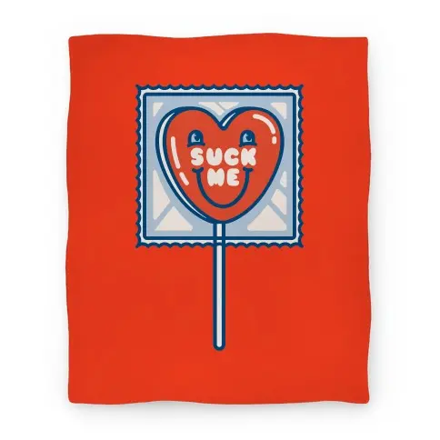 Movie Anime Suck Me Heart Lollipop Premium Fleece Sherpa Blanket Perfect Gifts For Family On Christmas