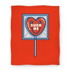 Movie Anime Suck Me Heart Lollipop Premium Fleece Sherpa Blanket Perfect Gifts For Family On Christmas