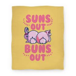 Movie Anime Suns Out, Buns Out! Premium Fleece Sherpa Blanket Perfect And Unique Gifts For Family On Christmas