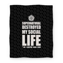 Movie Anime Supernatural Destroyed My Life Premium Fleece Sherpa Blanket Perfect Gifts For Family On Christmas