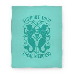 Movie Anime Support Your Local Mergang Premium Fleece Sherpa Blanket Perfect Gifts For Family On Christmas