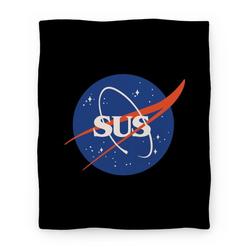 Movie Anime Sus Nasa Logo Parody Premium Fleece Sherpa Blanket Perfect And Unique Gifts For Family On Christmas