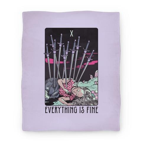 Movie Anime Ten Of Swords (Everything Is Fine) Premium Fleece Sherpa Blanket Perfect Gifts For Family On Christmas