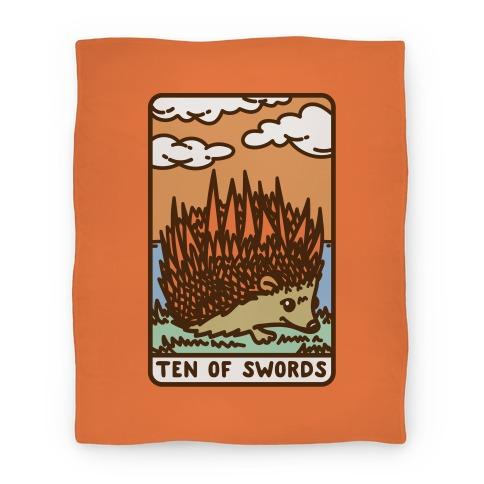 Movie Anime Ten of Swords HedgeHog Tarot Parody Premium Fleece Sherpa Blanket Perfect Gifts For Family On Christmas