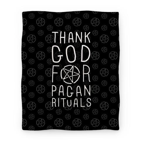 Movie Anime Thank God For Pagan Rituals Premium Fleece Sherpa Blanket Perfect Gifts For Family On Christmas
