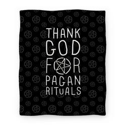 Movie Anime Thank God For Pagan Rituals Premium Fleece Sherpa Blanket Perfect Gifts For Family On Christmas