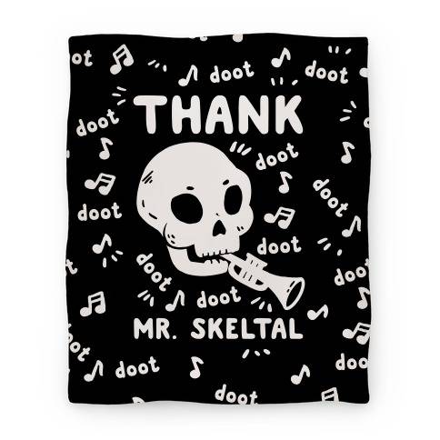 Movie Anime Thank Mr. Skeltal Premium Fleece Sherpa Blanket Perfect And Unique Gifts For Family On Christmas