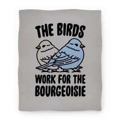 Movie Anime The Birds Work For The Bourgeoisie Premium Fleece Sherpa Blanket Perfect Gifts For Family On Christmas
