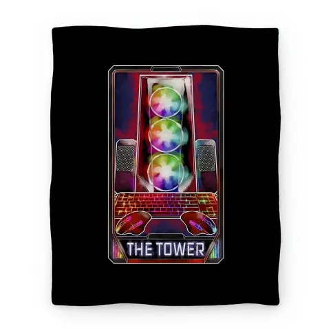Movie Anime The Gaming Tower Tarot Card Premium Fleece Sherpa Blanket Perfect Gifts For Family On Christmas