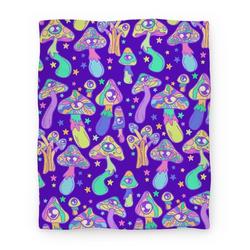 Movie Anime The Mushrooms Have Eyes Premium Fleece Sherpa Blanket Perfect Gifts For Family On Christmas