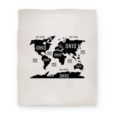 Movie Anime The Ohio World Map Premium Fleece Sherpa Blanket Perfect And Unique Gifts For Family On Christmas