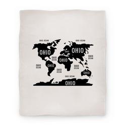 Movie Anime The Ohio World Map Premium Fleece Sherpa Blanket Perfect And Unique Gifts For Family On Christmas