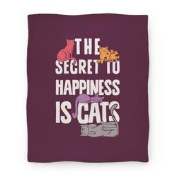 Movie Anime The Secret To Happiness Is Cats Premium Fleece Sherpa Blanket Perfect Gifts For Family On Christmas