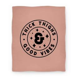 Movie Anime Thick Thighs & Good Vibes Premium Fleece Sherpa Blanket Perfect Gifts For Family On Christmas