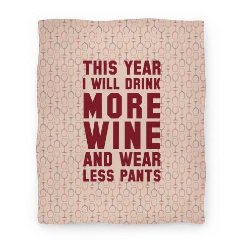 Movie Anime This Year I Will Drink More Wine And Wear Less Pants Premium Fleece Sherpa Blanket Perfect Gifts For Family Christmas