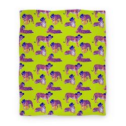 Movie Anime Tigers in Cowboy Hat Neon Pattern Premium Fleece Sherpa Blanket Perfect Gifts For Family On Christmas