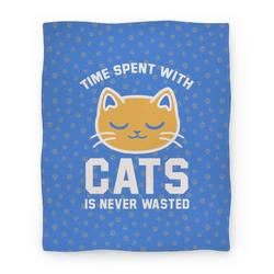 Movie Anime Time Spent With Cats Premium Fleece Sherpa Blanket Perfect And Unique Gifts For Family On Christmas