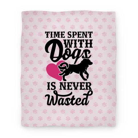 Movie Anime Time Spent With Dogs Is Never Wasted Premium Fleece Sherpa Blanket Perfect Gifts For Family On Christmas