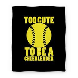 Movie Anime Too Cute To Be a Cheerleader (Softball) Premium Fleece Sherpa Blanket Perfect Gifts For Family On Christmas