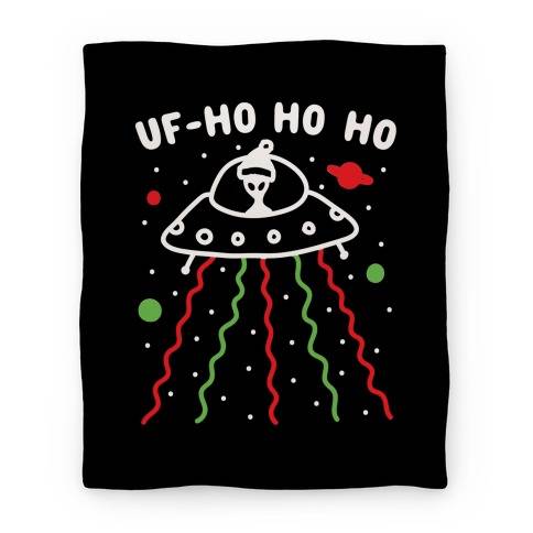 Movie Anime UF-Ho Ho Ho Santa Alien Premium Fleece Sherpa Blanket Perfect Gifts For Family On Christmas