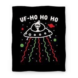 Movie Anime UF-Ho Ho Ho Santa Alien Premium Fleece Sherpa Blanket Perfect Gifts For Family On Christmas