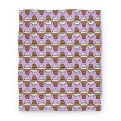 Movie Anime Vanilla Ice Cream Cone Pattern Premium Fleece Sherpa Blanket Perfect Gifts For Family On Christmas