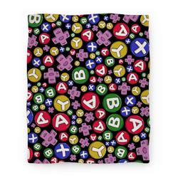 Movie Anime Video Game Controller Buttons Pattern Premium Fleece Sherpa Blanket Perfect Gifts For Family On Christmas