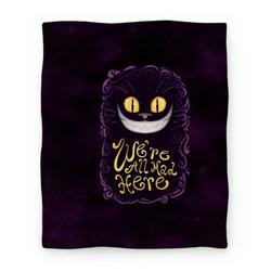 Movie Anime We're All Mad Here Premium Fleece Sherpa Blanket Perfect And Unique Gifts For Family On Christmas