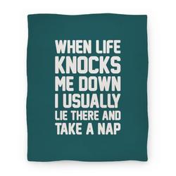 Movie Anime When Life Knocks Me Down I Usually Lie There And Take A Nap Premium Fleece Sherpa Blanket Perfect Gifts For Christmas