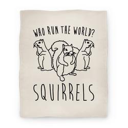 Movie Anime Who Run The World Squirrels Parody Premium Fleece Sherpa Blanket Perfect Gifts For Family On Christmas