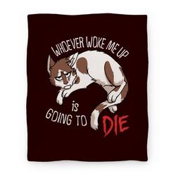 Movie Anime Whoever Woke Me Up Is Going To Die Premium Fleece Sherpa Blanket Perfect Gifts For Family On Christmas