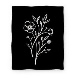 Movie Anime Wildflower Stippled Tattoo Premium Fleece Sherpa Blanket Perfect Gifts For Family On Christmas