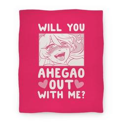 Movie Anime Will You Ahegao Out With Me Premium Fleece Sherpa Blanket Perfect Gifts For Family On Christmas