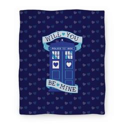 Movie Anime Will You Be Mine (Tardis) Premium Fleece Sherpa Blanket Perfect Gifts For Family On Christmas