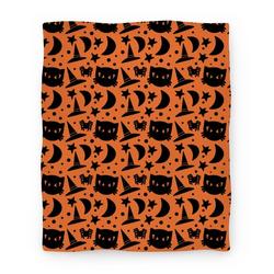 Movie Anime Witchy Halloween Pattern Premium Fleece Sherpa Blanket Perfect Gifts For Family On Christmas