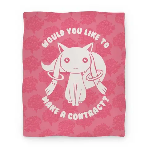 Movie Anime Would You Like To Make A Contract? Premium Fleece Sherpa Blanket Perfect Gifts For Family On Christmas