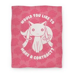 Movie Anime Would You Like To Make A Contract? Premium Fleece Sherpa Blanket Perfect Gifts For Family On Christmas
