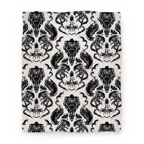 Movie Anime Xenomorph Black and White Premium Fleece Sherpa Blanket Perfect Gifts For Family On Christmas