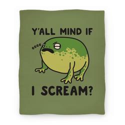 Movie Anime Y'all Mind If I Scream? Frog Premium Fleece Sherpa Blanket Perfect Gifts For Family On Christmas