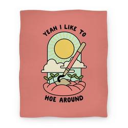 Movie Anime Yeah I Like To Hoe Around Premium Fleece Sherpa Blanket Perfect Gifts For Family On Christmas