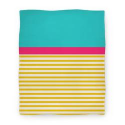 Movie Anime Yellow And Pink Color Block Stripe Premium Fleece Sherpa Blanket Perfect Gifts For Family On Christmas