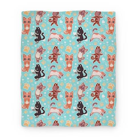Movie Anime Yoga Cats Premium Fleece Sherpa Blanket Perfect And Unique Gifts For Family On Christmas Holiday