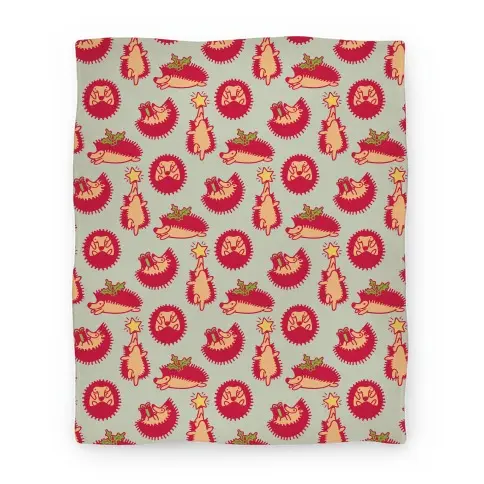 Movie Anime Yule Hogs Hedgehog Pattern Premium Fleece Sherpa Blanket Perfect Gifts For Family On Christmas