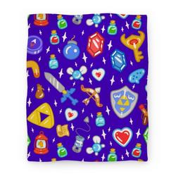 Movie Anime Zelda Items Pattern Premium Fleece Sherpa Blanket Perfect And Unique Gifts For Family On Christmas