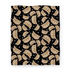 Movie Anime Dumplings Pattern Black Premium Fleece Sherpa Blanket Perfect Gifts For Family On Christmas