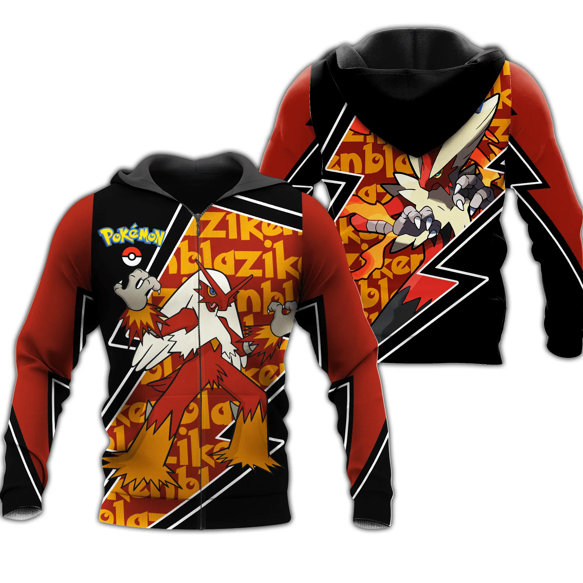 Anime Blaziken Zip Hoodie Costume Shirt Fan Gift Idea Perfect And Unique Gifts For Otaku Anime Fans On Christmas