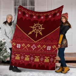 Movie Bloody Sign Ugly Christmas Custom Fleece Sherpa Blanket Home Decor Perfect Gifts For Family On Christmas
