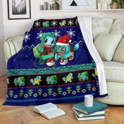 Anime Blue Gearzime Pokemon Ugly Holiday Fleece Fleece Sherpa Blanket Gift For Christmas Amazing Gift Idea