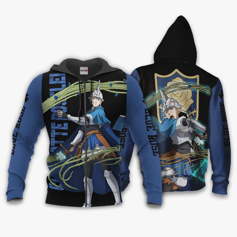 Anime Blue Rose Charlotte Roselei Hoodie Black Clover Anime Shirt Perfect And Unique Gifts For Otaku Anime Fans On Christmas