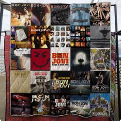 Music Bon Jovi Hard Rock Music Fans Fleece Sherpa Blanket Perfect And Unique Gifts For Family On Christmas
